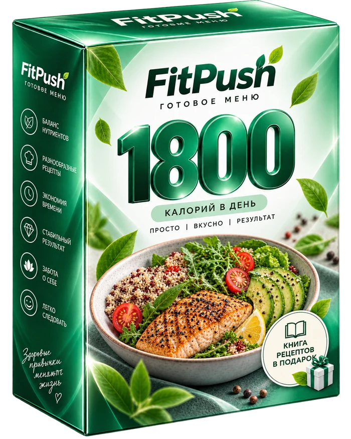Обложка меню на 1800 ккал