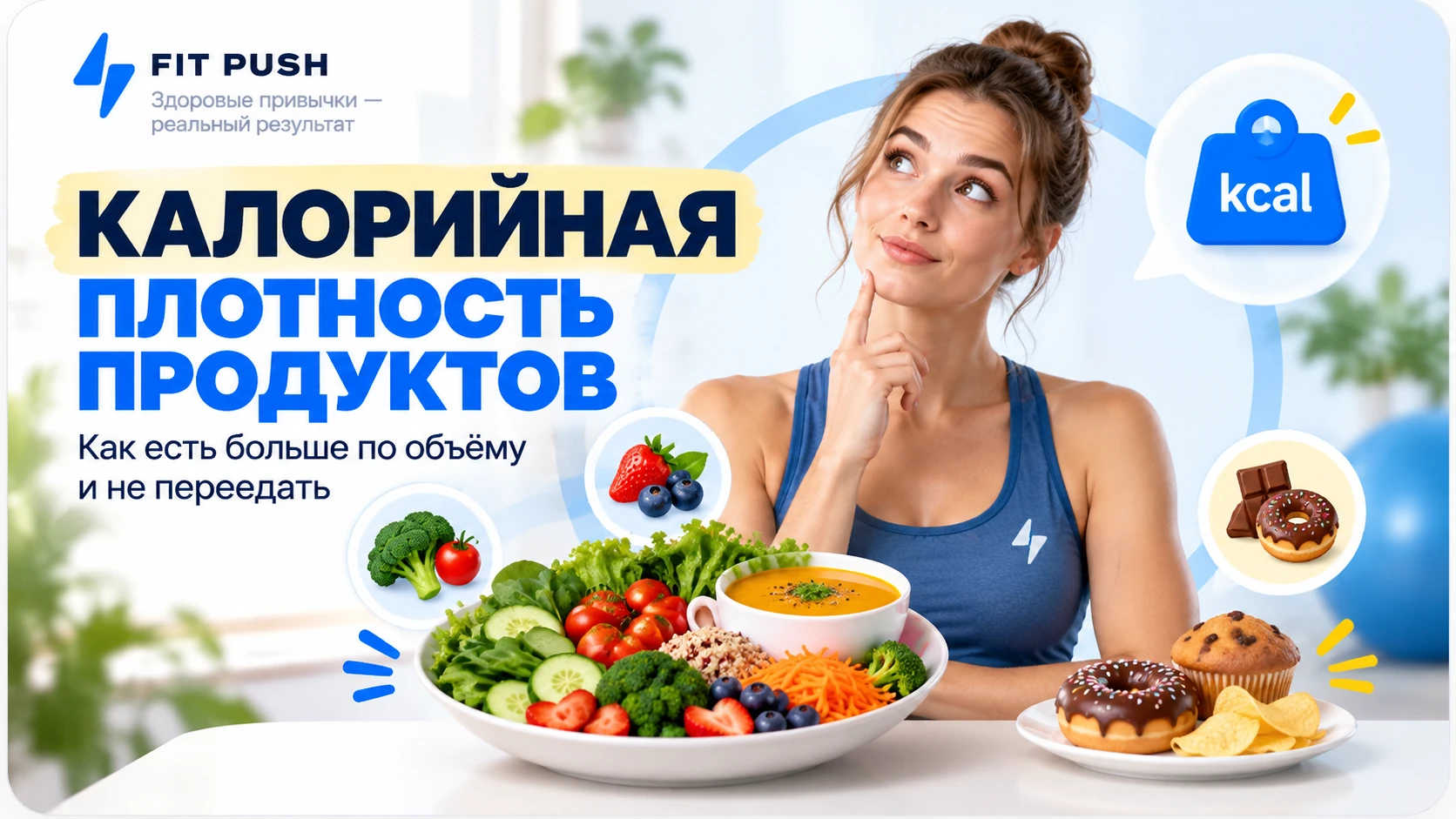 Калорийная плотность продуктов и сытный рацион для похудения