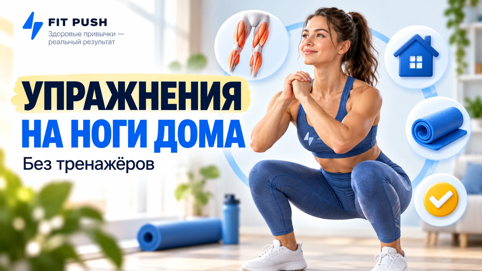 Упражнения на ноги дома без тренажёров: присед и выпад